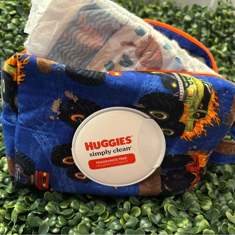 Huggies Monster Truck Diaper Cover - Blue and Orange